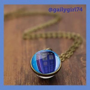 4 For $20 Doctor Who Tardis Glass Ball Necklace